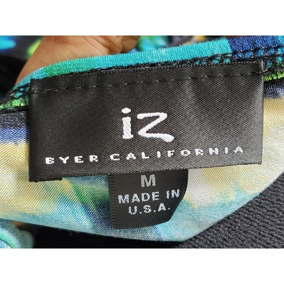 Iz Byer Women Multicolor Tie Dye Square Neck Sleeveless Belted Top Blouse Size M - Picture 10 of 10